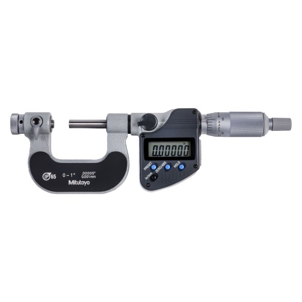 Mitutoyo® - 326 Series™ 0 to 1" SAE and Metric Digital Interchangeable Anvil-Spindle Tip Type Outside Micrometer