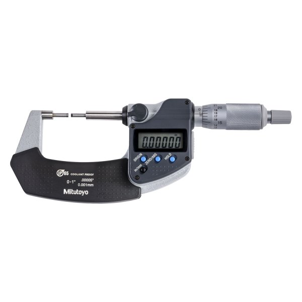 Mitutoyo® - 331 Series™ 0 to 1" SAE and Metric Steel Digital Spline Outside Micrometer