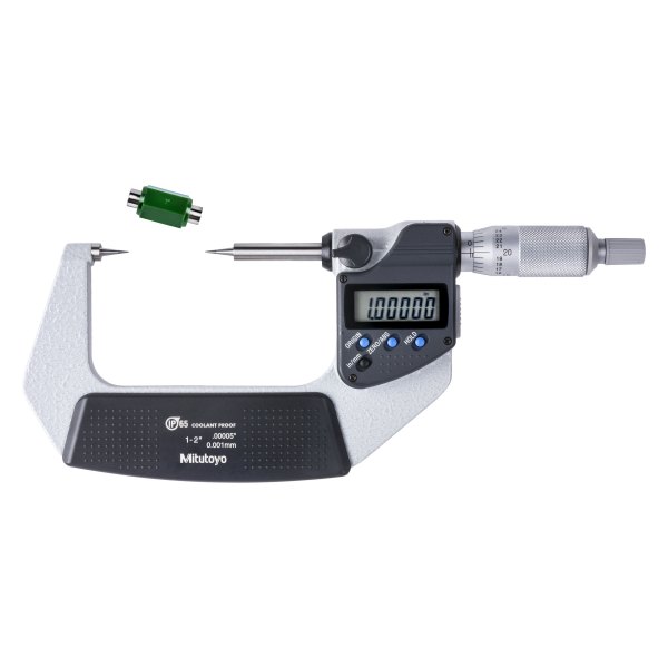 Mitutoyo® - 342 Series™ 1 to 2" SAE and Metric Digital Point Outside Micrometer