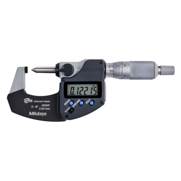 Mitutoyo® - 342 Series™ 0 to 0.8" SAE and Metric Digital Outside Crimp Height Micrometer