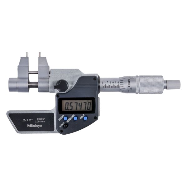 Mitutoyo® - 345 Series™ 0.2 to 1.2" SAE and Metric Digital Caliper Type Inside Micrometer