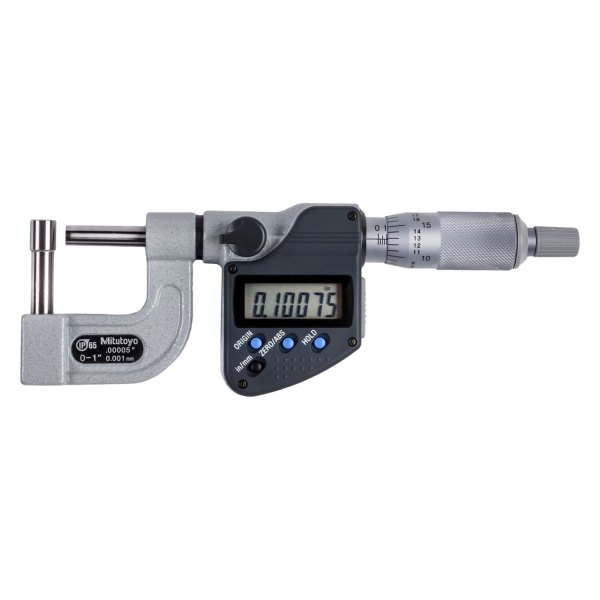 Mitutoyo® - 395 Series™ 0 to 1" SAE and Metric Digital Outside Cylindrical Anvils Tube Micrometer