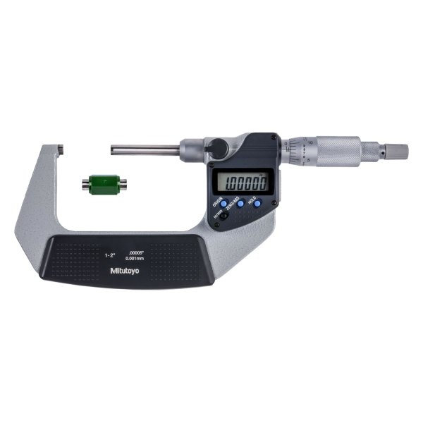 Mitutoyo® - 406 Series™ 1 to 2" SAE and Metric Digital Non-Rotating Spindle Type Outside Micrometer