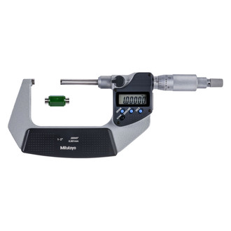 Mitutoyo® - 406 Series™ 1 to 2" SAE and Metric Digital Non-Rotating Spindle Type Outside Micrometer