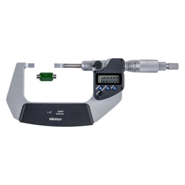 Mitutoyo® - 422 Series™ 1 to 2" SAE and Metric Digital Outside Non-Rotating Spindle Blade Micrometer