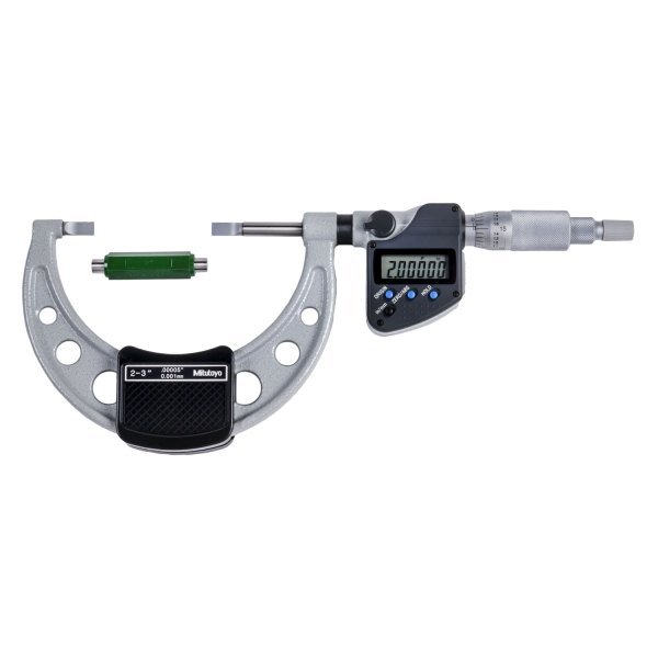 Mitutoyo® - 422 Series™ 2 to 3" SAE and Metric Digital Outside Non-Rotating Spindle Blade Micrometer