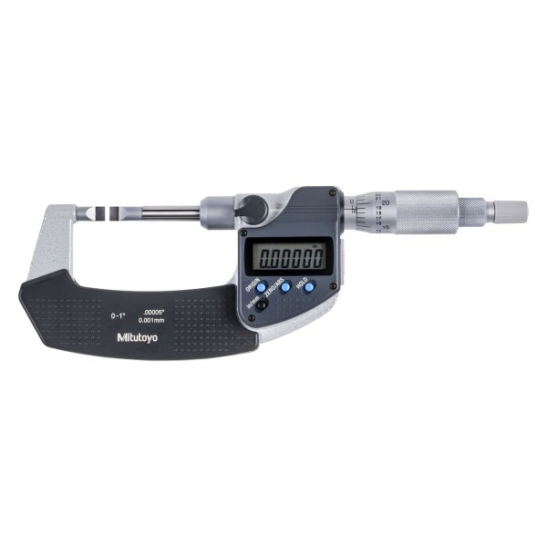 Mitutoyo® - 422 Series™ 0 to 1" SAE and Metric Digital Outside Non-Rotating Spindle Blade Micrometer