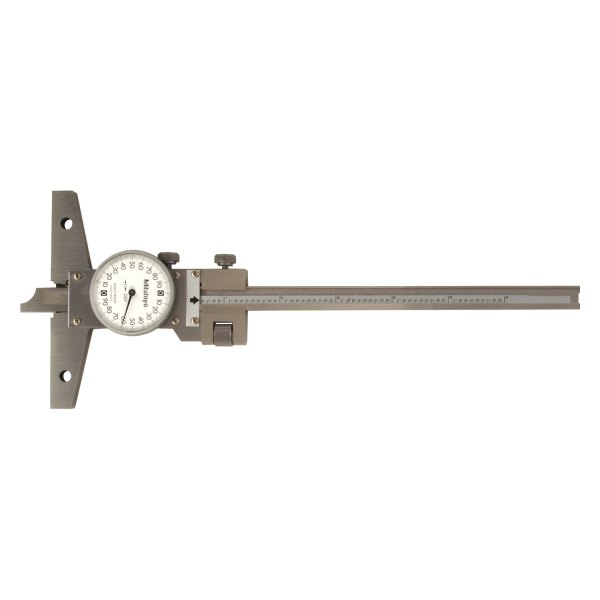 Mitutoyo® - 527 Series™ 0 to 6" SAE Stainless Steel Dial Depth Gauge with Fine Adjustment