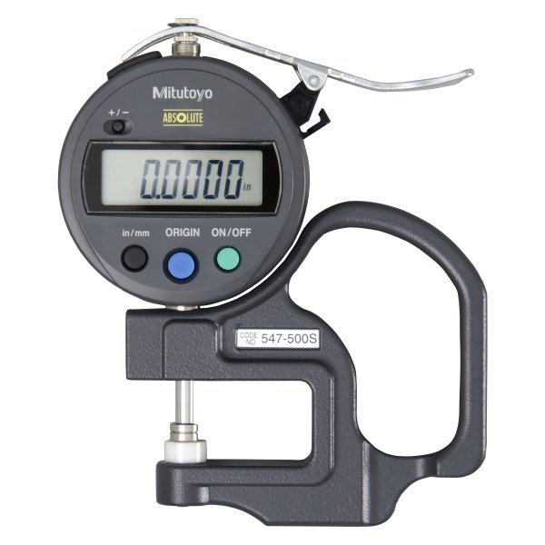 Mitutoyo® - 547 Series™ 0 to 0.47" SAE and Metric Digital Thickness Gauge