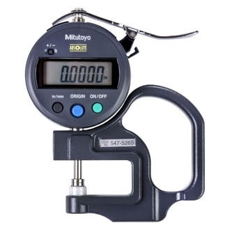 Mitutoyo® - 547 Series™ 0 to 0.47" SAE and Metric Digital Thickness Gauge