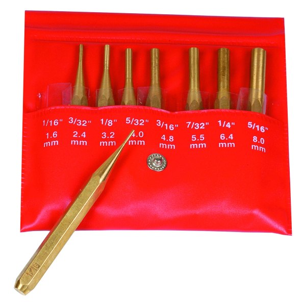 Mitutoyo® - 8-piece 1/16" to 5/16" Brass Pin Punch Set
