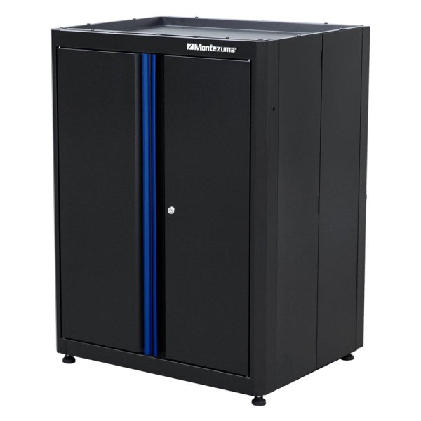 Montezuma® - Black/Blue 2-Door Stacking Cabinet (30.5" W x 14" D x 40" H)