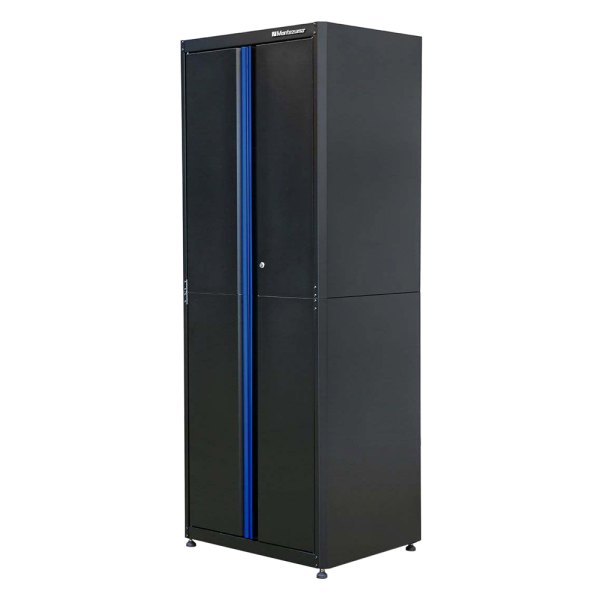 Montezuma® - Black/Blue 2-Door Tall Cabinet (30.5" W x 24" D x 80" H)