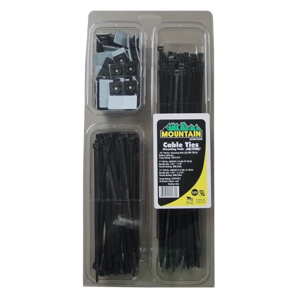 Mountain Tools® - Nylon Natural Specialty Pack Cable Ties with Mounting Pads