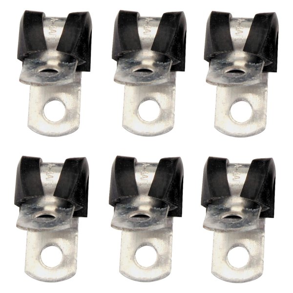 Mr. Gasket® - 3/16" SAE Silver Aluminum Padded Cable Clamps with Neoprene Rubber