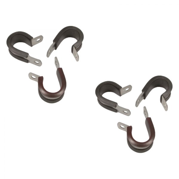 Mr. Gasket® - 1/2" SAE Silver Aluminum Padded Cable Clamps with Neoprene Rubber