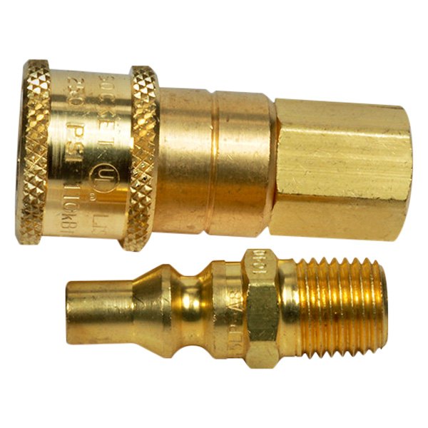 Mr. Heater® - 1/4" Male Pipe x 1/4" Female Pipe Natural Gas/Propane Connector and Full Flow Male Plug