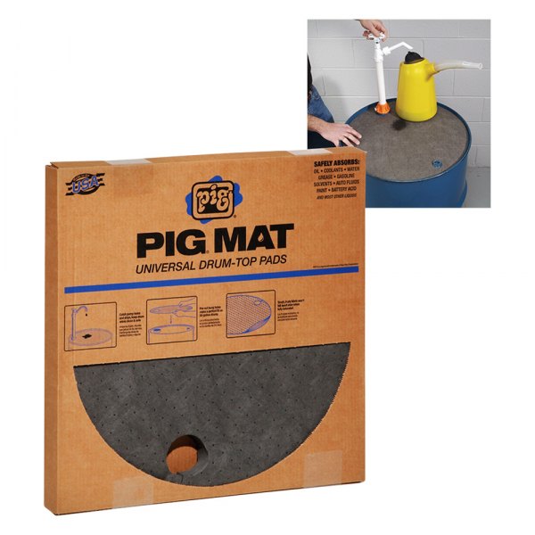 New Pig® - 22" Gray Drum-Top Absorbent Pads (20 Pieces)