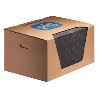 New Pig® 25300 - 20" x 15" Gray Medium-Weight Absorbent Mat Pads (100 Pieces)