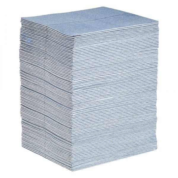 New Pig® - Pig Blue™ 19" x 15" Blue Heavy-Weight Multi-Liquid Absorbent Mat Pads (100 Pieces)
