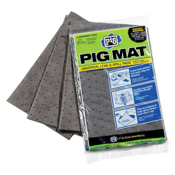 New Pig® - 20" x 15" Gray Light-Weight Absorbent Mat Pads (3 Pieces)