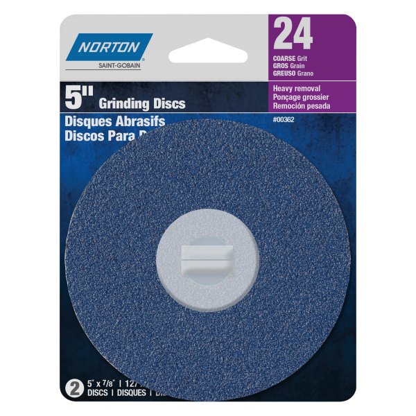 Norton® - Bluefire™ F826P 5" 24 Grit Zirconia Alumina Fiber Disc (25 Pieces)