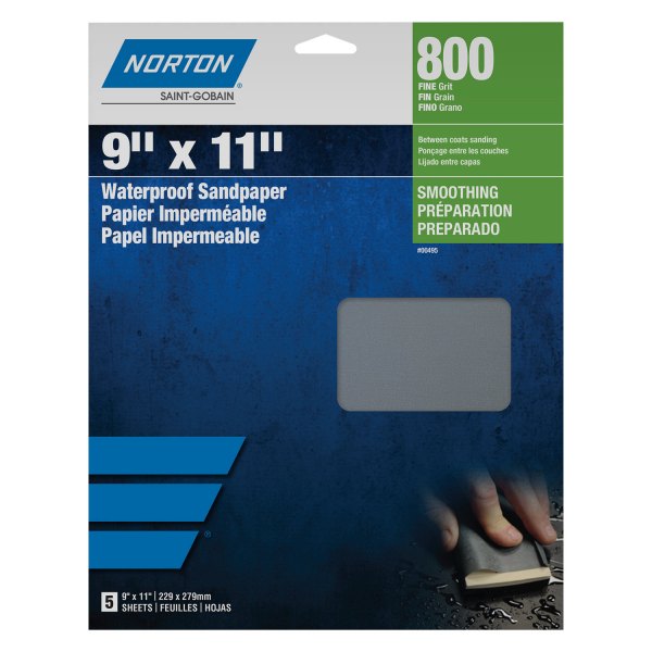 Norton® - Black Ice™ T214 11" x 9" P500 Grit Aluminum Oxide Waterproof Sanding Sheet (50 Pieces)