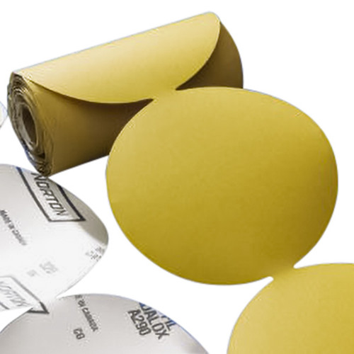 Norton 6" DA Gold Reserve PSA Sandpaper Roll – 100 Count, 220 Grit, Sticky Back