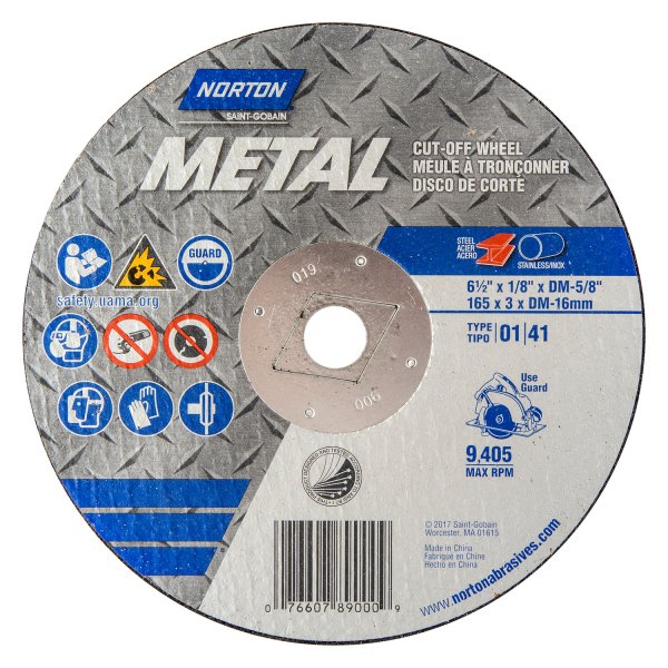 thick  x DM-5/8 in. Dia x 1/8 in Norton  Metal  Cut-Off Wheel  7 in 