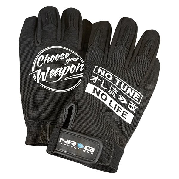 NRG Innovations® - Medium Black Mechanics Gloves