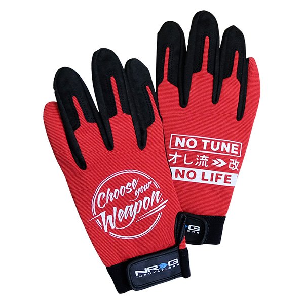 NRG Innovations® - Medium Red Mechanics Gloves