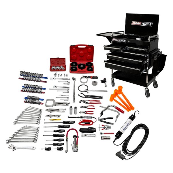OEM Tools® - 156-piece Mechanics Tool Set in Deluxe 5-Drawer Service Cart