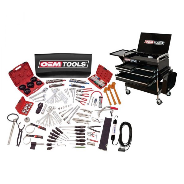 OEM Tools® - 160-piece Lube Tech Starter Mechanics Tool Set in 4-Drawer Rolling Cart