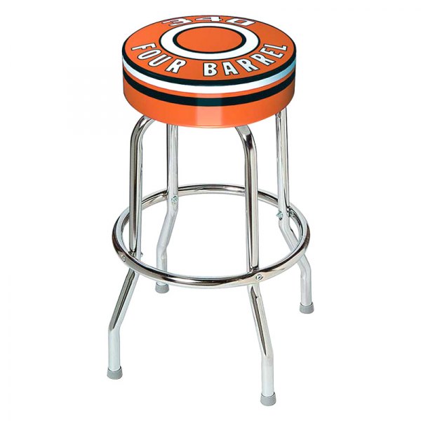 OER® - Orange/Black/White "Mopar 340 Four Barrel" Logo Counter Stool