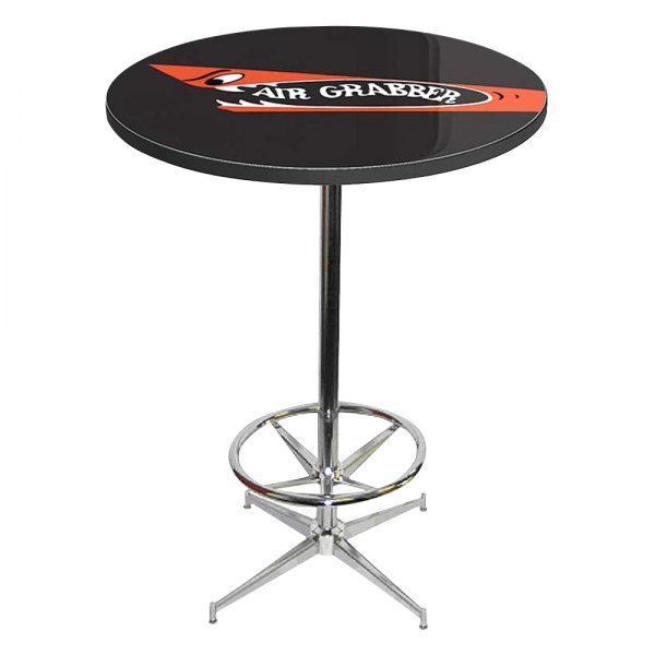 OER® - Black/Orange/White "Mopar Air Grabber" Logo Pub Table with Chrome Base And Foot Rest