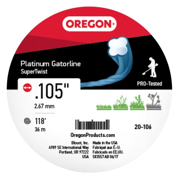 Oregon® - Platinum Gatorline™ 118' x 0.105" Blue Twisted Trimmer Line