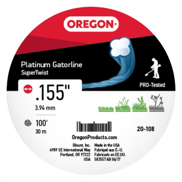 Oregon® - Platinum Gatorline™ 100' x 0.155" Blue Twisted Trimmer Line