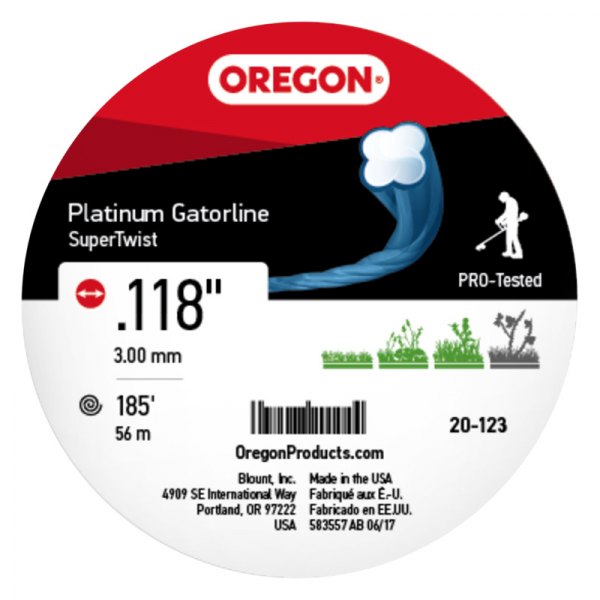 Oregon® - Platinum Gatorline™ 185' x 0.118" Blue Twisted Trimmer Line