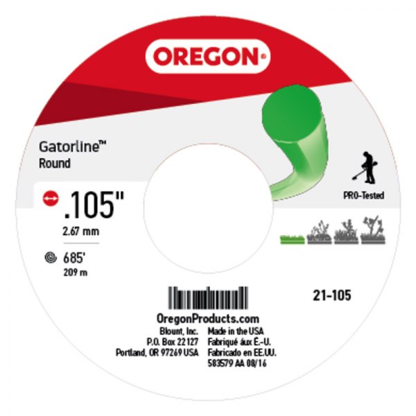 Oregon® - Gatorline™ 685' x 0.105" Green Round Trimmer Line