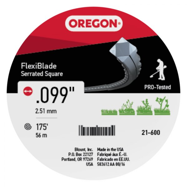 Oregon® - Flexiblade™ 175' x 0.099" Gray Serrated Square Trimmer Line