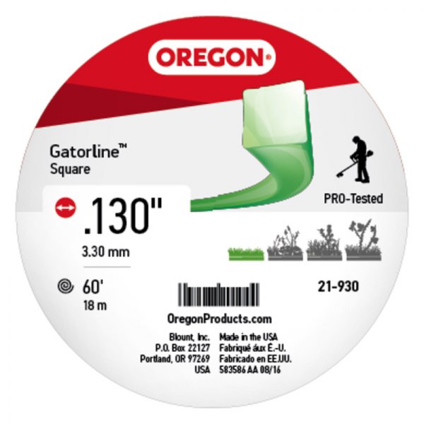 Oregon® - Gatorline™ 60' x 0.130" Green Square Trimmer Line