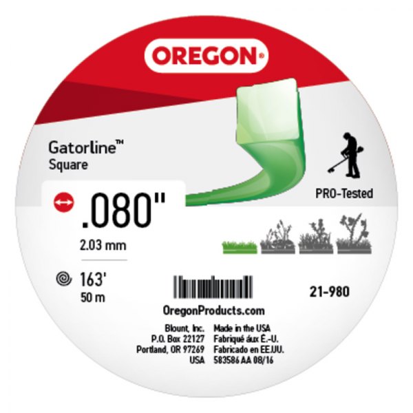 Oregon® - Gatorline™ 163' x 0.080" Green Square Trimmer Line