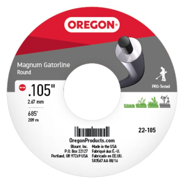 Oregon® - Magnum Gatorline™ 685' x 0.105" Gray Round Trimmer Line