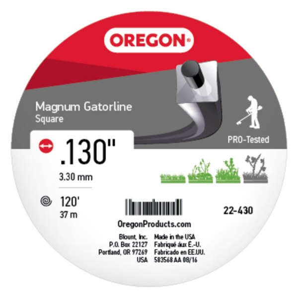 Oregon® - Magnum Gatorline™ 120' x 0.130" Gray Square Trimmer Line