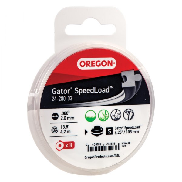 Oregon® - Gator™ SpeedLoad™ 3 Pieces 165" x 0.080" Clear Square Trimmer Pre-Cut Cartridge Lines