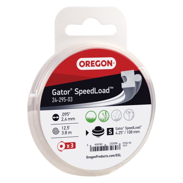Oregon® - Gator™ SpeedLoad™ 3 Pieces 150" x 0.095" ?lear Square Trimmer Pre-Cut Cartridge Lines