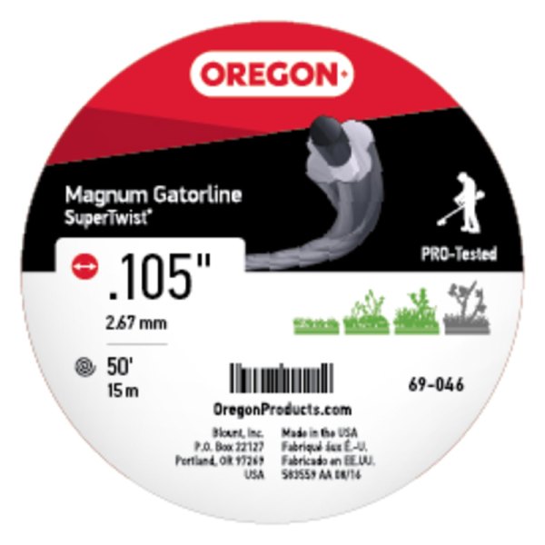 Oregon® - Magnum Gatorline™ Supertwist™ 50' x 0.105" Gray Twisted Trimmer Line