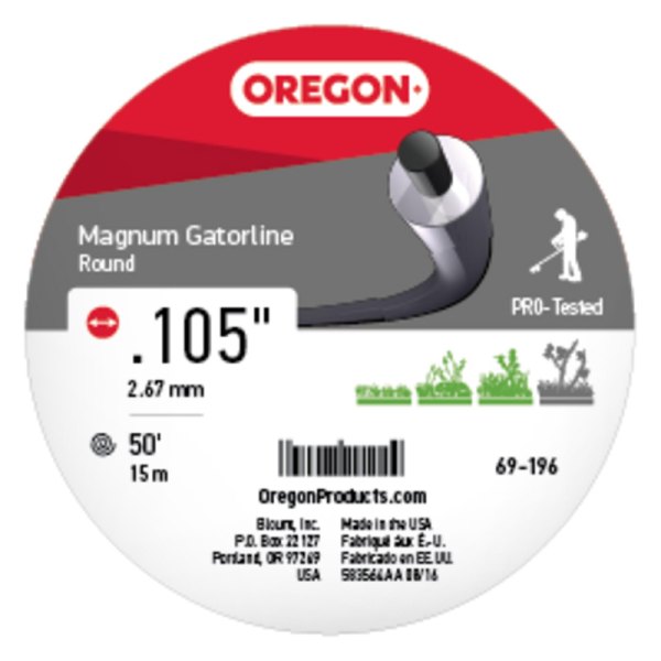 Oregon® - Magnum Gatorline™ 50' x 0.105" Gray Round Trimmer Line