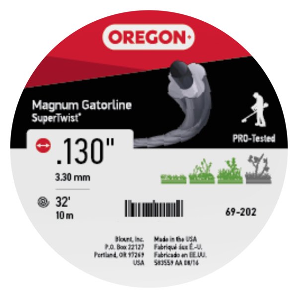 Oregon® - Magnum Gatorline™ Supertwist™ 32' x 0.130" Universal Black Twisted Trimmer Line