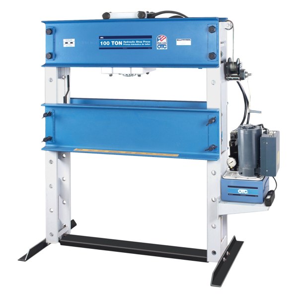 OTC® - 100 t 220 V Electric/Hydraulic H-Type 3-Phase Heavy Duty Press with Hand Winch